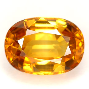 Safira amarelo natural 2,46ct, corte oval, VVS-VS