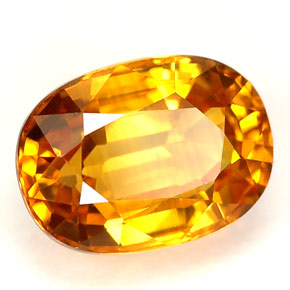 Safira amarelo natural 2,46ct, corte oval, VVS-VS