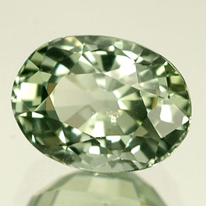 Safira verde natural 1,50ct, corte oval, VS-SI