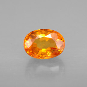 Safira laranja natural 1,50ct, corte oval, VS-SI