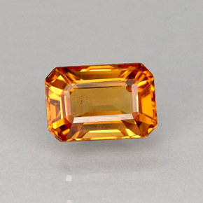 Safira amarelo natural 1,02ct, corte esmeralda, VS-SI