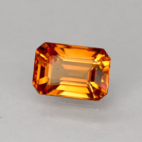 Safira amarelo natural 1,02ct, corte esmeralda, VS-SI