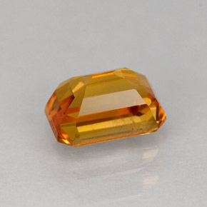 Safira amarelo natural 1,02ct, corte esmeralda, VS-SI