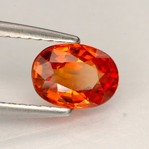 Safira laranja natural 0,97ct, corte oval, VS