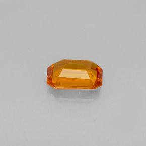 Safira laranja natural 0,72ct, corte esmeralda, VVS