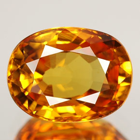 Safira amarelo natural 2,45ct, corte oval, VS