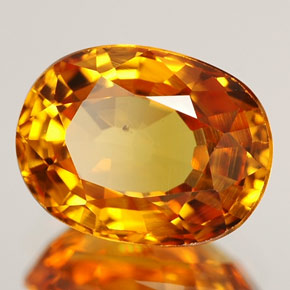 Safira amarelo natural 2,45ct, corte oval, VS