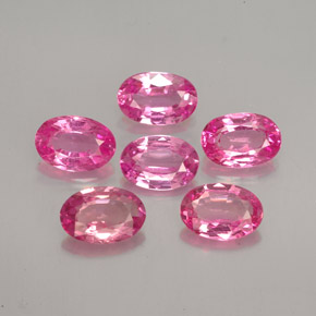 Pedras preciosas de safira rosa natural de  ct, corte oval, VS