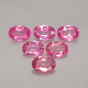 Pedras preciosas de safira rosa natural de  ct, corte oval, VS