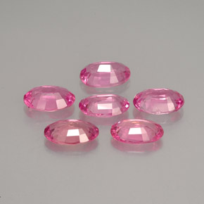 Pedras preciosas de safira rosa natural de  ct, corte oval, VS