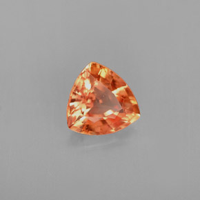 Safira laranja natural 0,86ct, trillion, VVS-VS