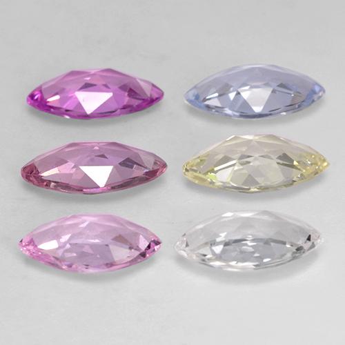 Pedras preciosas de safira multicolorido natural de 2,83 ct, marquise, VVS