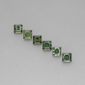 Pedras preciosas de safira verde natural de  ct, quadrado, VVS-VS