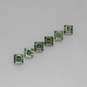 Pedras preciosas de safira verde natural de  ct, quadrado, VVS-VS