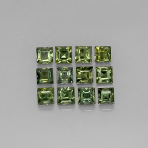 Pedras preciosas de safira verde natural de  ct, quadrado, VVS-VS