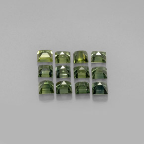 Pedras preciosas de safira verde natural de  ct, quadrado, VVS-VS
