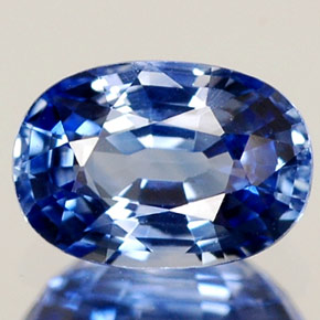 Safira azul natural 0,79ct, corte oval, VVS-VS