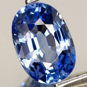 Safira azul natural 0,79ct, corte oval, VVS-VS