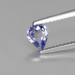 Safira azul natural 0,60ct, formato de pêra, VVS