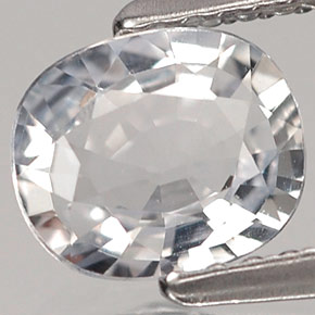 Safira branco natural 1,04ct, corte oval, VVS-VS