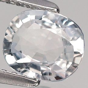 Safira branco natural 1,04ct, corte oval, VVS-VS