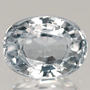 Safira branco natural 1,44ct, corte oval, VVS