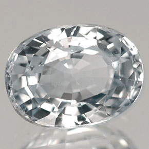 Safira branco natural 1,44ct, corte oval, VVS