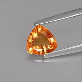 Safira laranja natural 0,87ct, trillion, VS