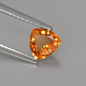 Safira laranja natural 0,87ct, trillion, VS