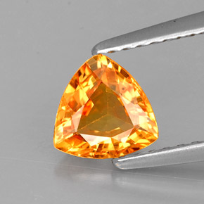 Safira laranja natural 0,87ct, trillion, VVS-VS