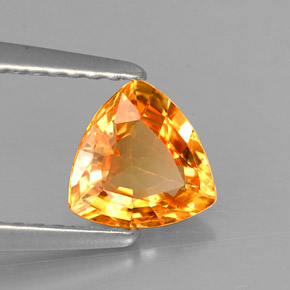 Safira laranja natural 0,87ct, trillion, VVS-VS