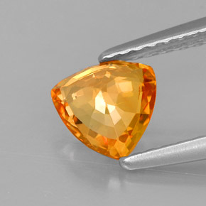 Safira laranja natural 0,87ct, trillion, VVS-VS