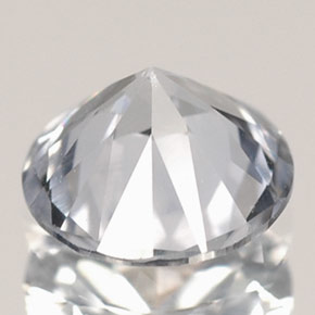 Safira branco natural 0,77ct, corte redondo, VVS