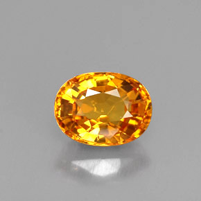 Safira amarelo natural 1,24ct, corte oval, VVS