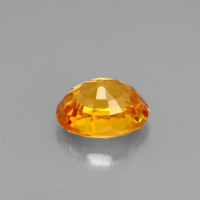 Safira amarelo natural 1,24ct, corte oval, VVS