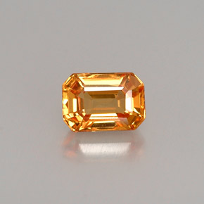 Safira amarelo natural 0,83ct, corte esmeralda, VS