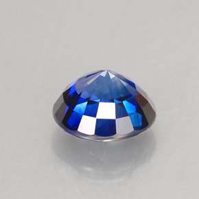 Safira azul natural 1,47ct, corte redondo, IF