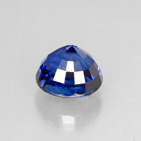 Safira azul natural 1,55ct, corte redondo, IF