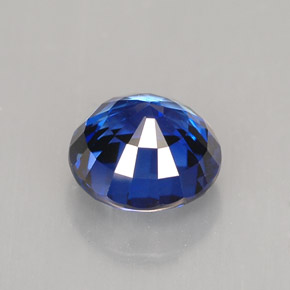 Safira azul natural 1,68ct, corte redondo, IF