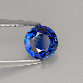 Safira azul natural 1,12ct, corte redondo, IF