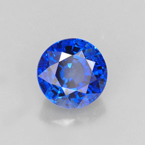 Safira azul natural 1,23ct, corte redondo, IF