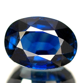 Safira azul natural 1,46ct, corte oval, VVS