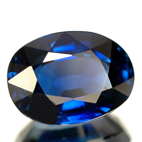 Safira azul natural 1,46ct, corte oval, VVS