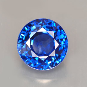 Safira azul natural 2,16ct, corte redondo, VVS