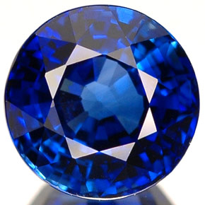 Safira azul natural 2,20ct, corte redondo, VVS