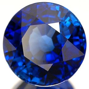 Safira azul natural 2,20ct, corte redondo, VVS