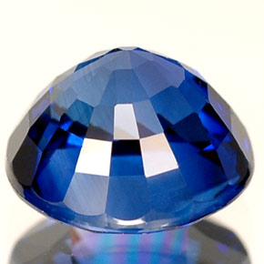 Safira azul natural 2,20ct, corte redondo, VVS