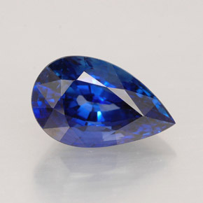Safira azul natural 2,24ct, formato de pêra, VVS