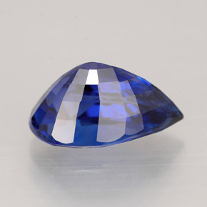 Safira azul natural 2,24ct, formato de pêra, VVS
