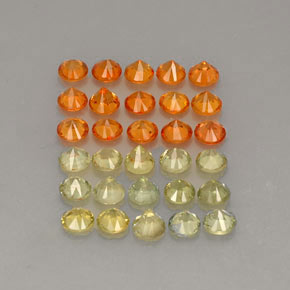 Pedras preciosas de safira multicolorido natural de  ct, corte redondo, VVS